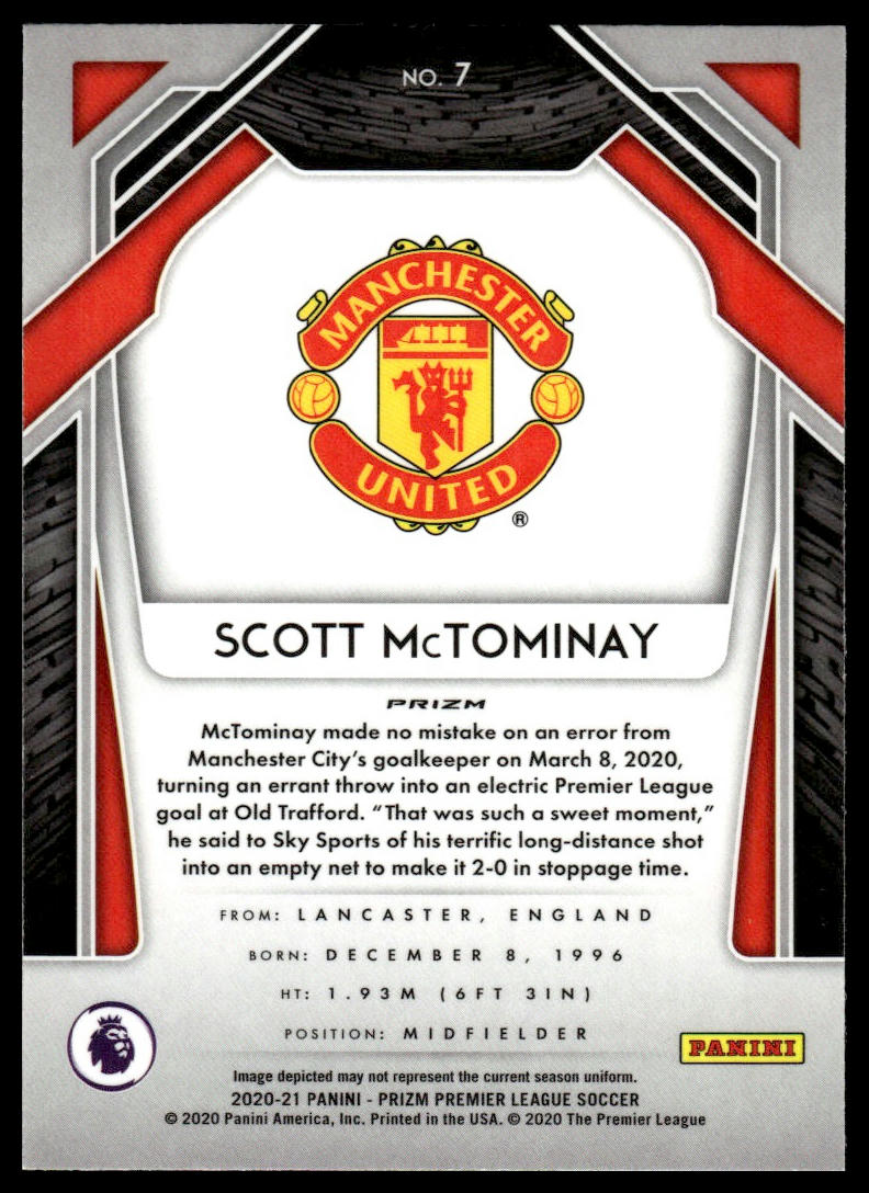 2020-21 Panini Prizm Premier League #7 Scott McTominay Prizm Pulsar Bleu