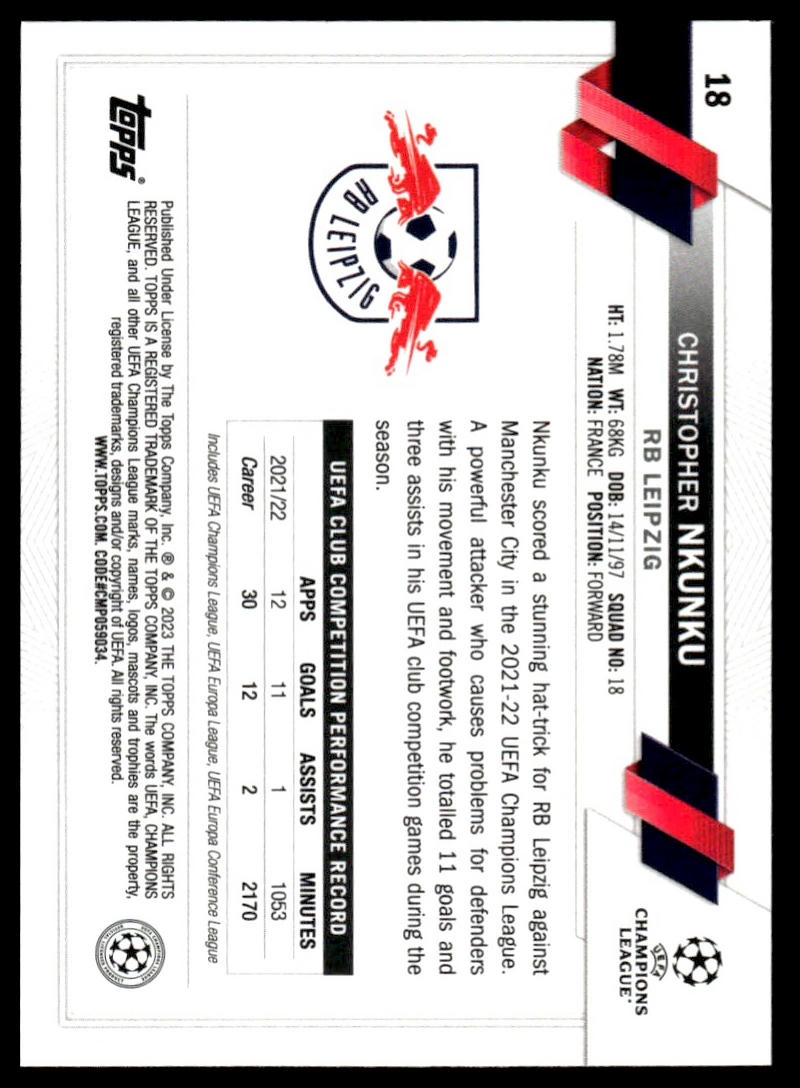 2022-23 Topps UEFA Club Competitions #18 Christopher Nkunku