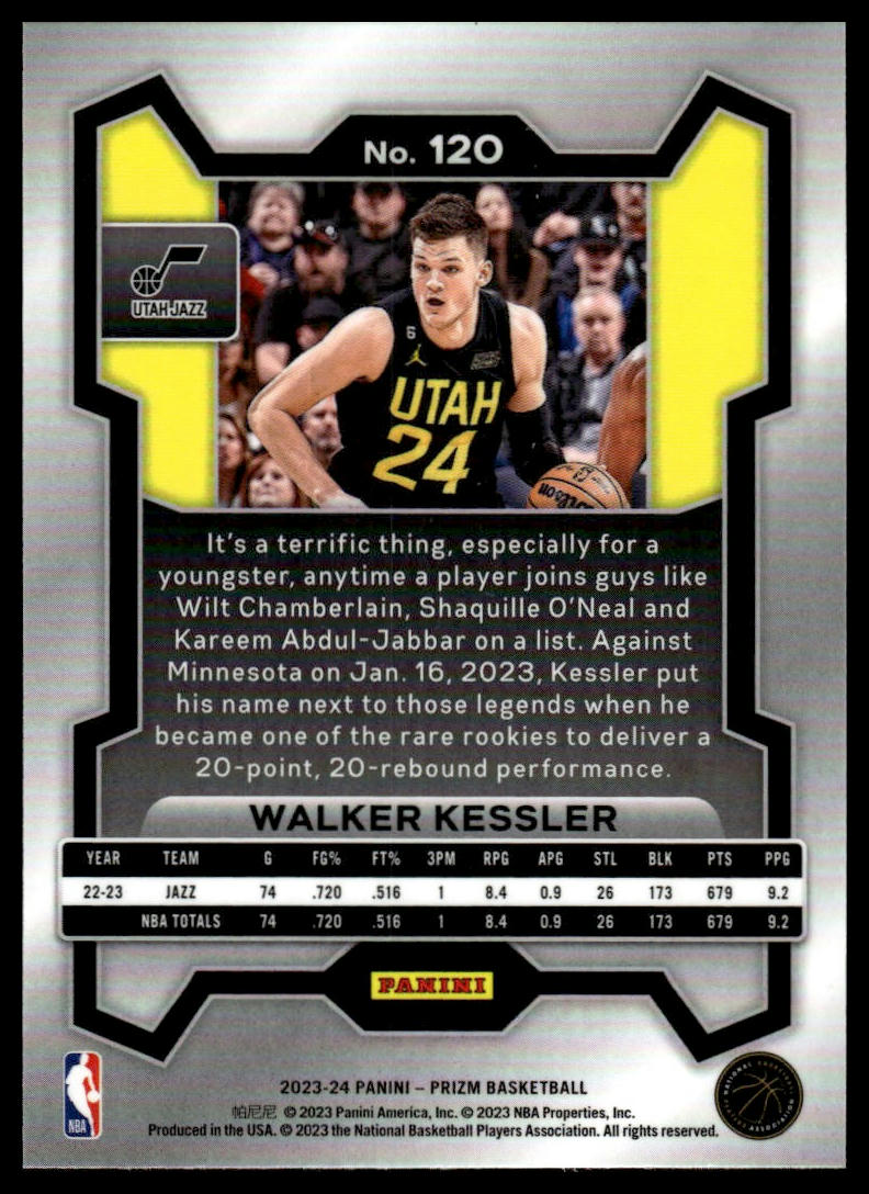 2023-24 Panini Prizm #120 Walker Kessler