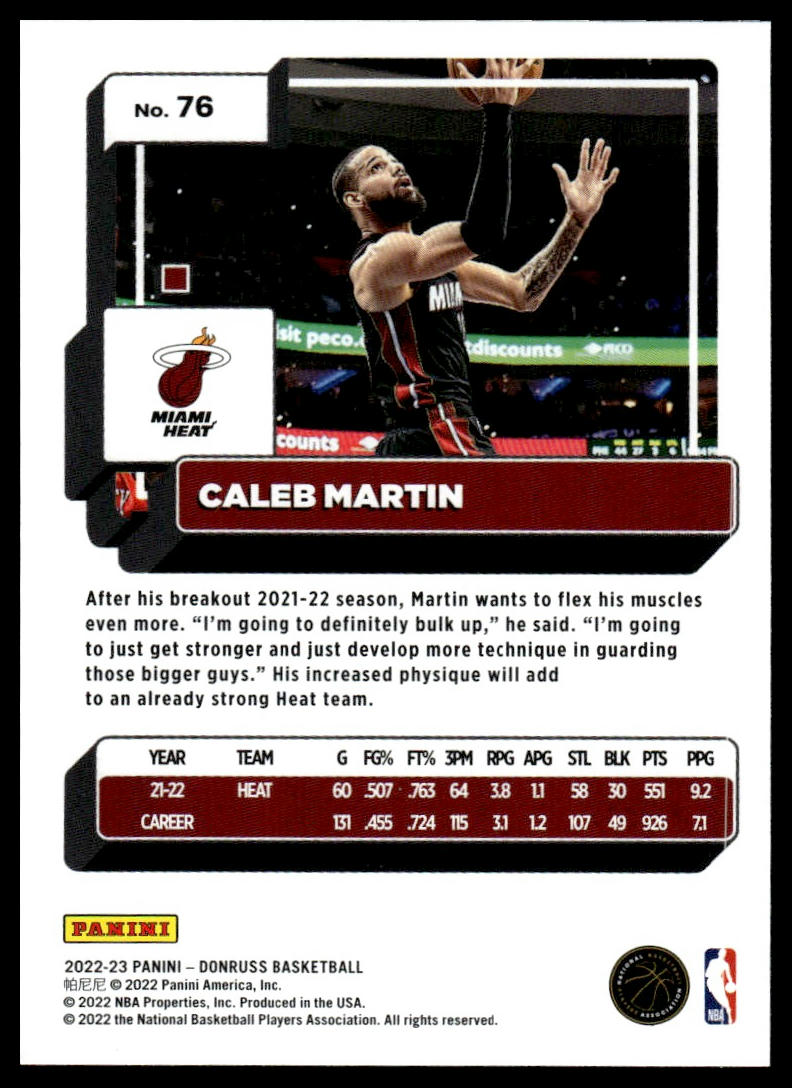 2022-23 Donruss #76 Caleb Martin