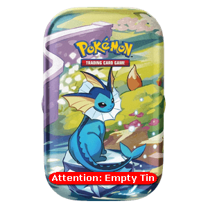 Empty Prismatic Evolutions: Vaporeon Mini Tin - Prismatic Evolutions