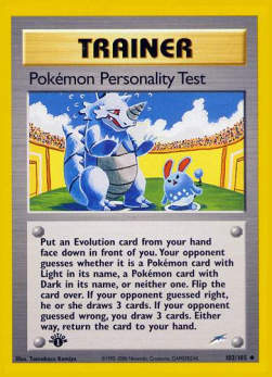 Pokémon Personality Test - Neo Destiny (Uncommon) [NDE-102]