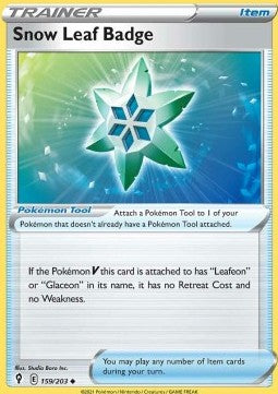 Snow Leaf Badge - Evolving Skies (Uncommon) [EVS-159]