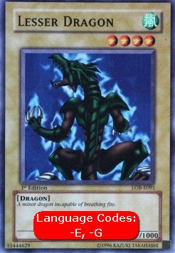 Lesser Dragon (V.1 - Common) - Legend of Blue Eyes White Dragon (Common) [LOB-091]