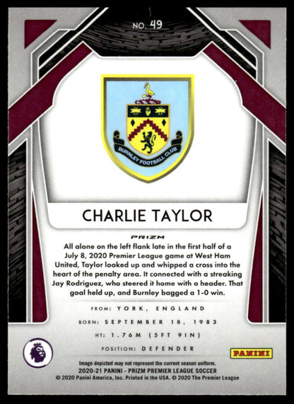 2020-21 Panini Prizm Premier League #49 Charlie Taylor Blue Pulsar Prizm