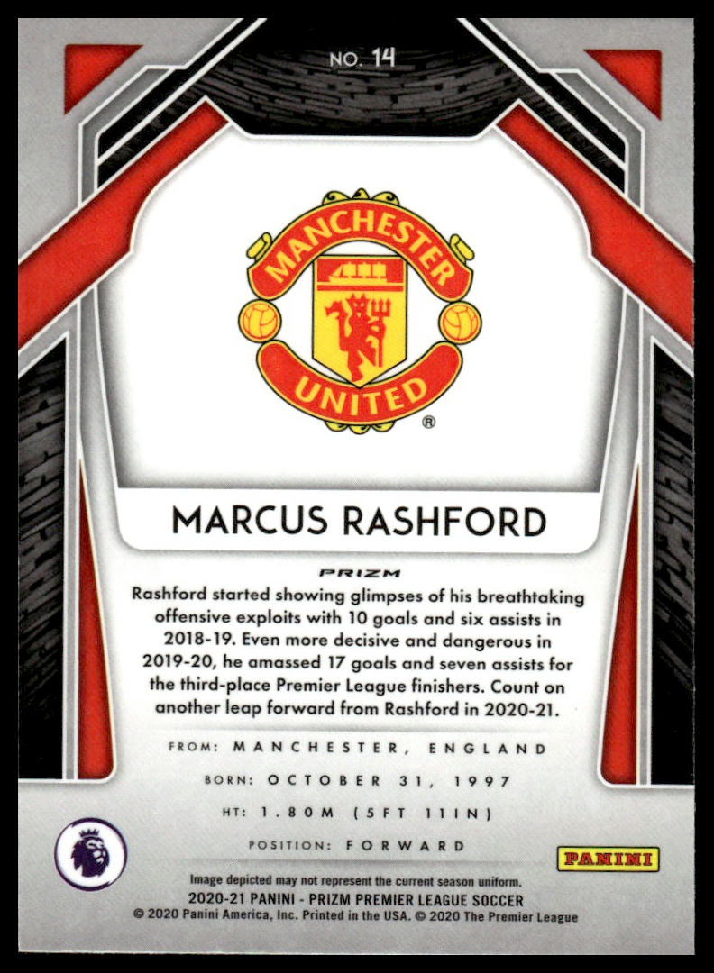 2020-21 Panini Prizm Premier League #14 Marcus Rashford