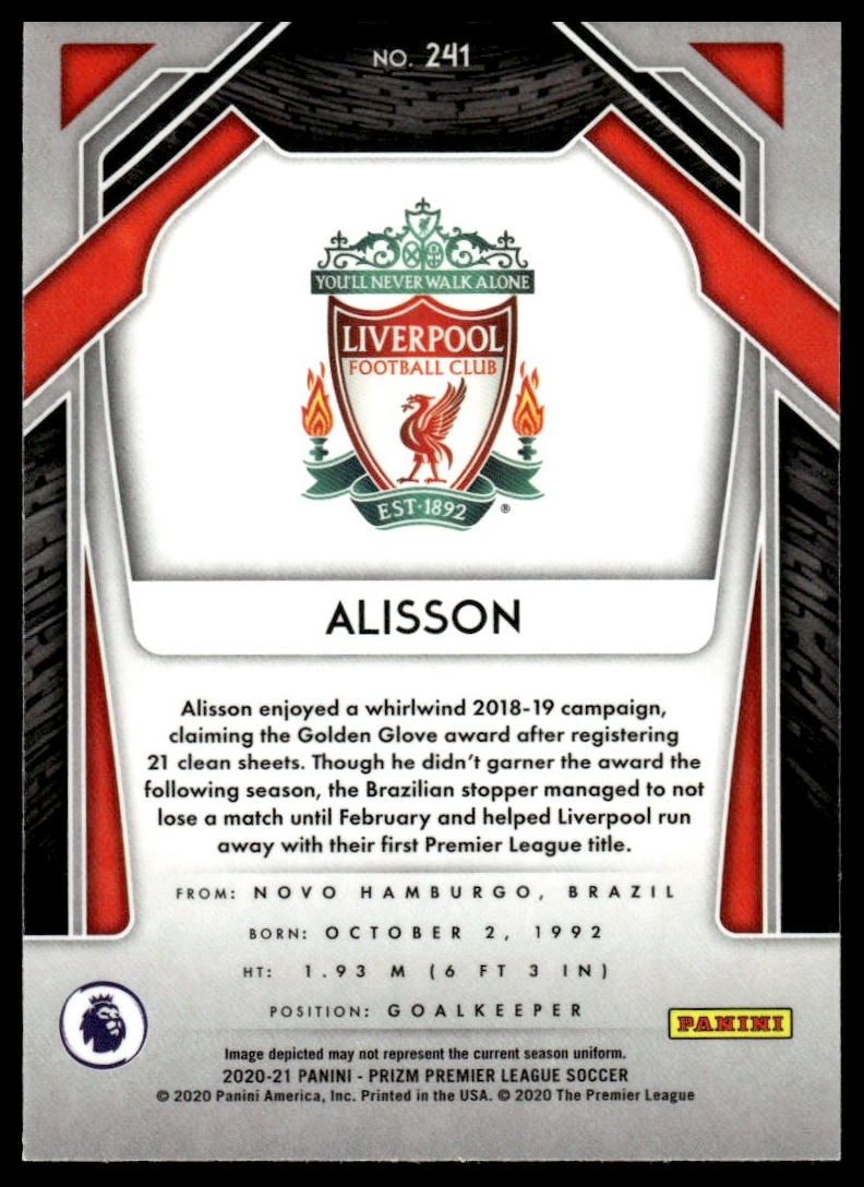 2020-21 Panini Prizm Premier League #241 Alisson