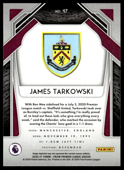2020-21 Panini Prizm Premier League #47 James Tarkowski