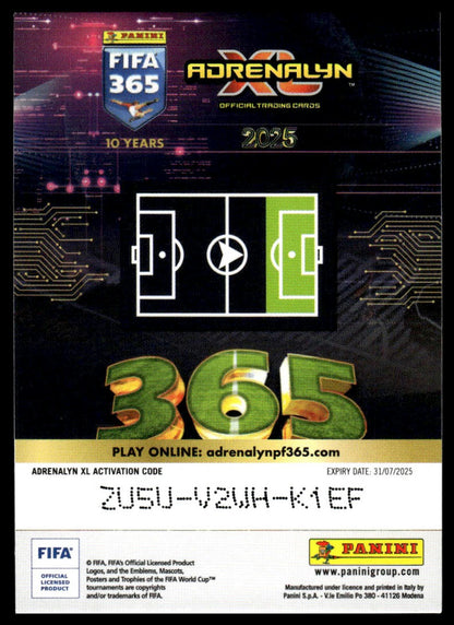 2025 Panini Adrenalyn XL FIFA 365 #EXC40 Christian Pulisic Excellence Box