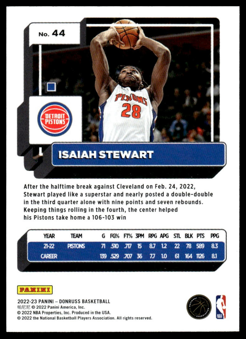 2022-23 Donruss #44 Isaiah Stewart