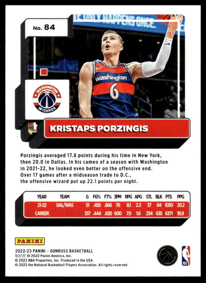 2022-23 Donruss #84 Kristaps Porzingis