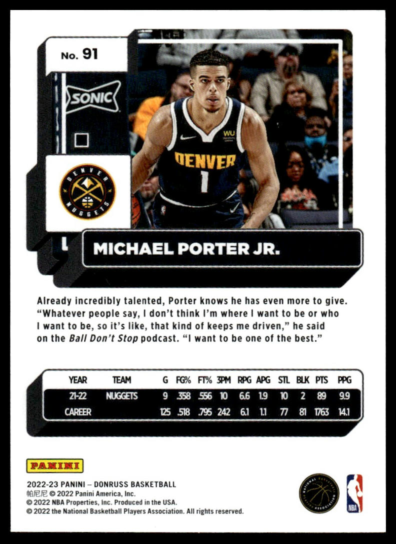 2022-23 Donruss #91 Michael Porter Jr.