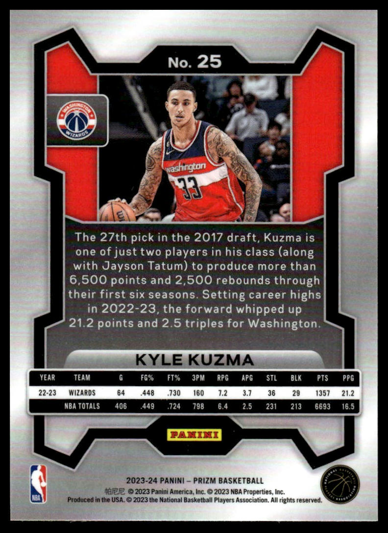2023-24 Panini Prizm #25 Kyle Kuzma