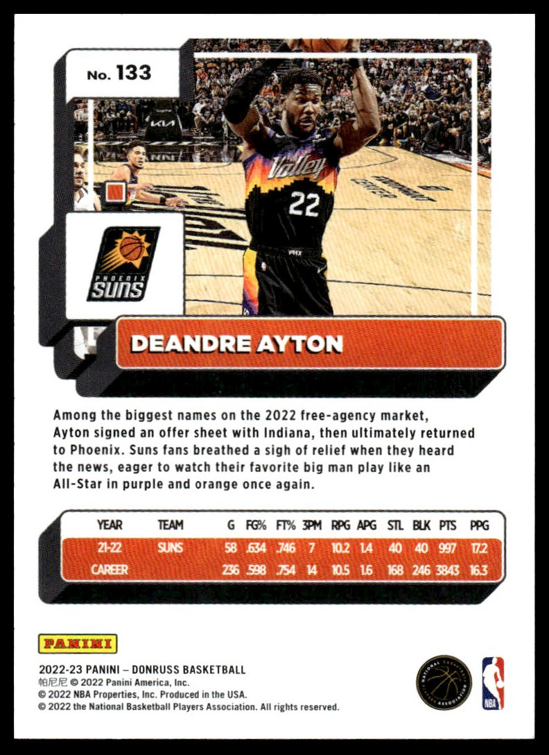 2022-23 Donruss #133 Deandre Ayton