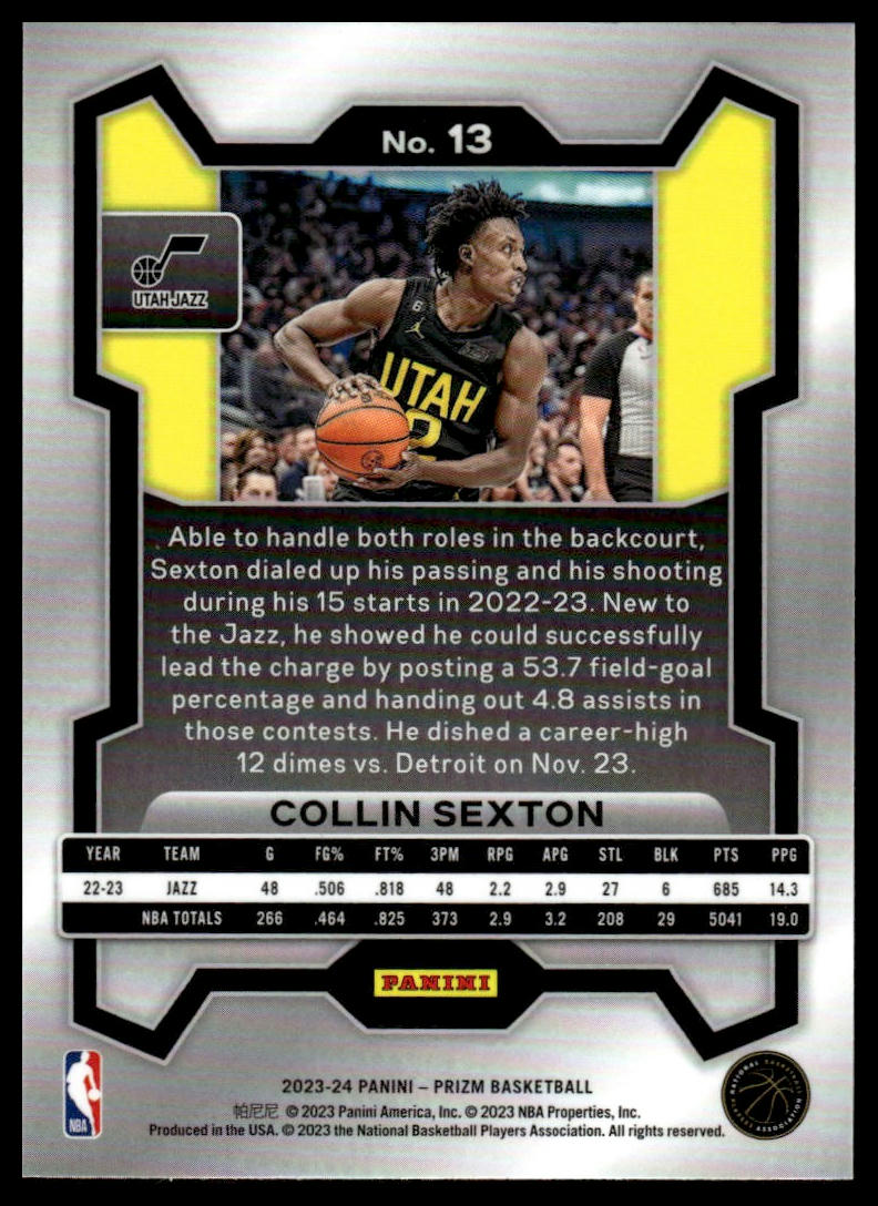 2023-24 Panini Prizm #13 Collin Sexton