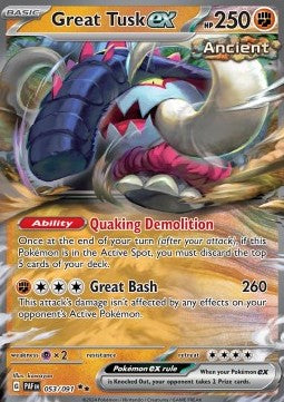 Great Tusk ex - Paldean Fates (Double Rare) [PAF-053]