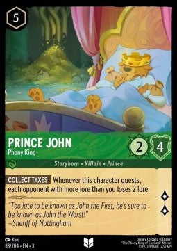 Prince John - Phony King - Into the Inklands (Uncommon) [3INK-83]