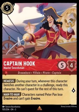 Captain Hook - Master Swordsman (V.1) - Into the Inklands (Rare) [3INK-105]