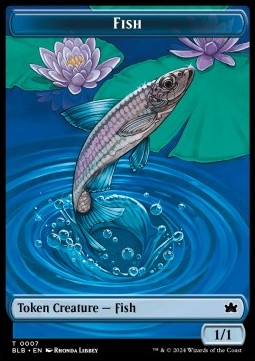 Fish Token (Blue 1/1) - Bloomburrow: Tokens (Token) [TBLB-T07]