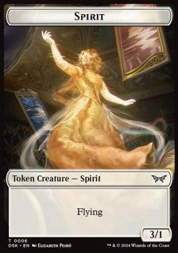 Spirit Token (W 3/1) // Treasure Token - Duskmourn: House of Horror: Tokens (Token) [TDSK-T 6/15]