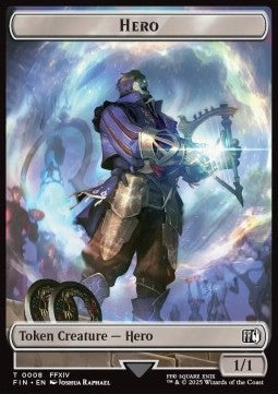 Hero Token (W 1/1) // Robot Warrior Token (UA 3/3) (V.4) - FINAL FANTASY: Tokens (Token) [TFIN-T 8/12]