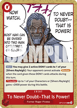 To Never Doubt--That Is Power! (OP12-016) - Legacy of the Master (Common) [OP12-016]