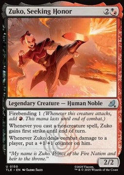 Zuko, Seeking Honor - Avatar: The Last Airbender: Eternal (Uncommon) [TLE-150]